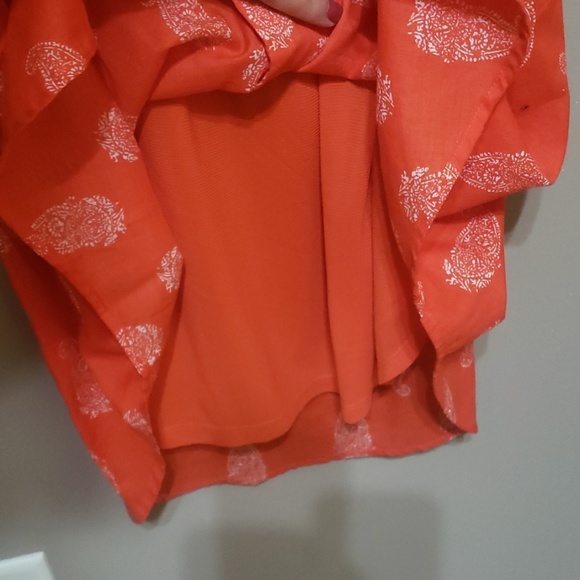 Old navy shirt-dress sz M red with white paisley - Picture 3 of 8